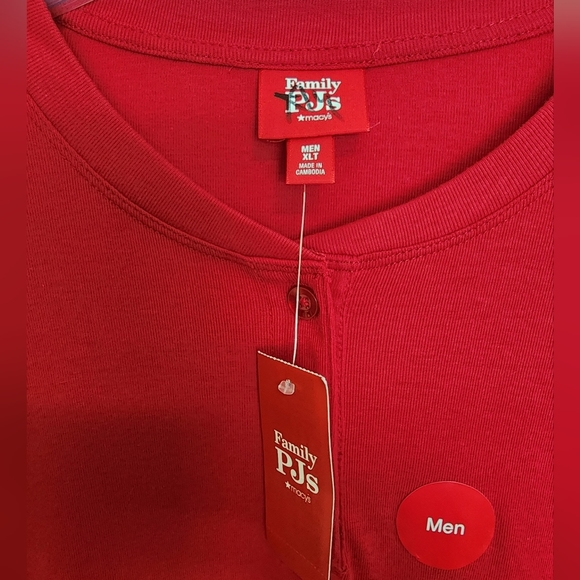 Nwt Family PJs Red Long Sleeve Henley knit Top SZ XLT - Picture 3 of 7